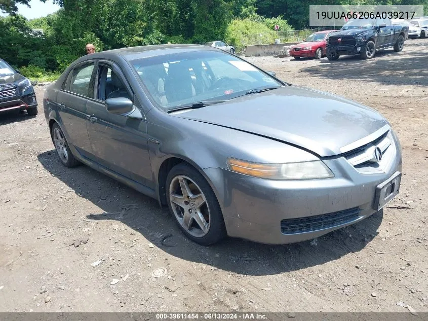 2006 Acura Tl VIN: 19UUA66206A039217 Lot: 39611454