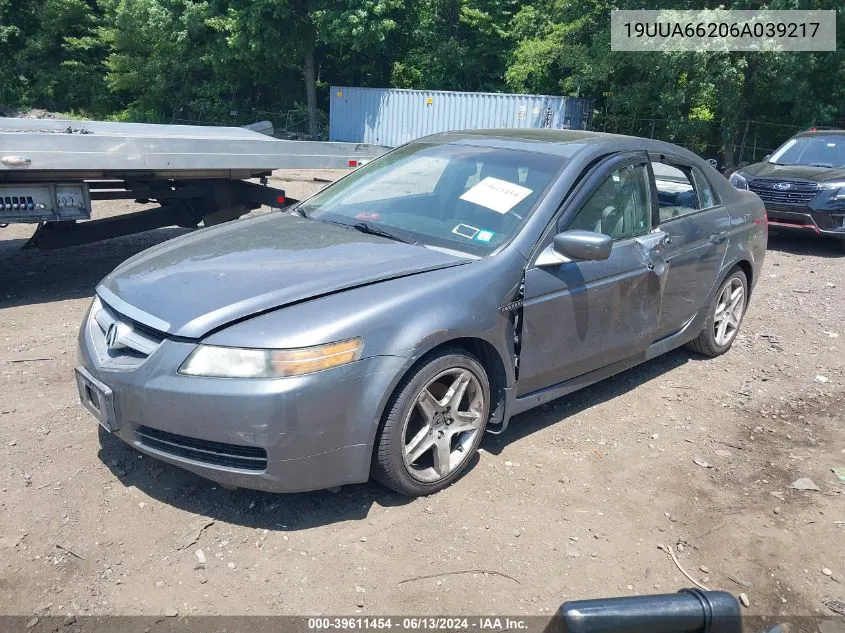 2006 Acura Tl VIN: 19UUA66206A039217 Lot: 39611454