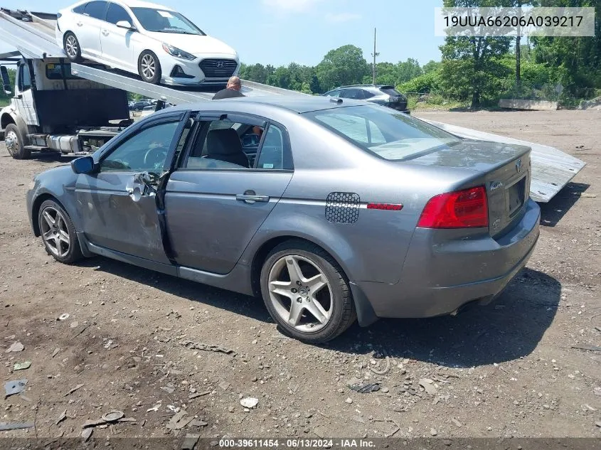 2006 Acura Tl VIN: 19UUA66206A039217 Lot: 39611454