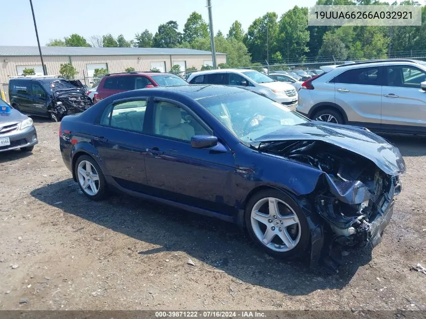 2006 Acura Tl VIN: 19UUA66266A032921 Lot: 39871222