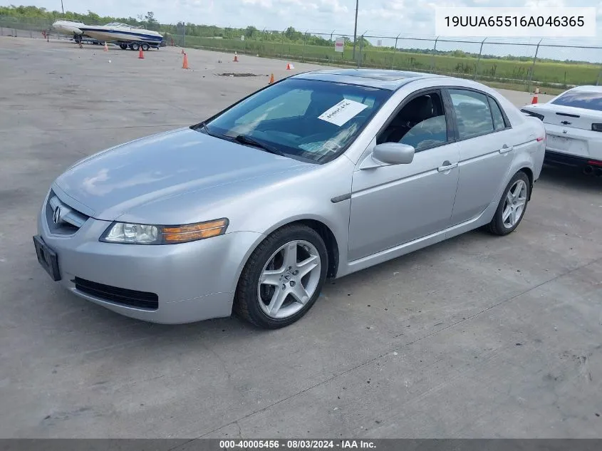 2006 Acura Tl VIN: 19UUA65516A046365 Lot: 40005456