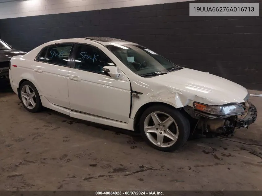 2006 Acura Tl VIN: 19UUA66276A016713 Lot: 40034923