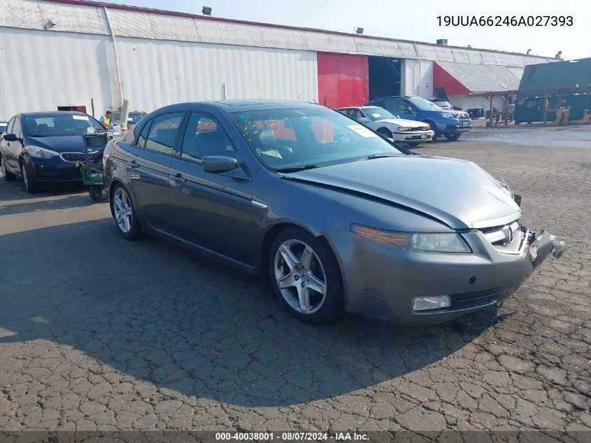 2006 Acura Tl VIN: 19UUA66246A027393 Lot: 40038001