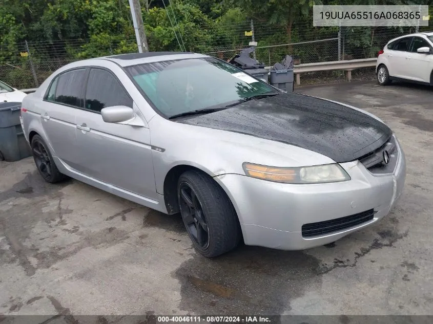 2006 Acura Tl VIN: 19UUA65516A068365 Lot: 40046111