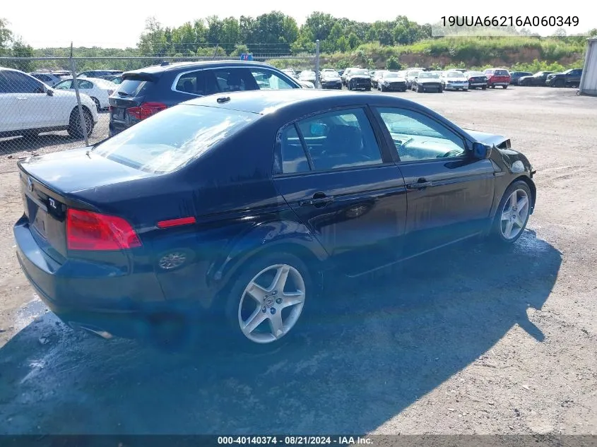 2006 Acura Tl VIN: 19UUA66216A060349 Lot: 40140374