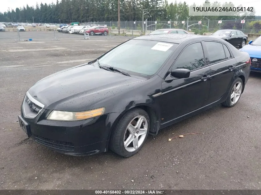 2006 Acura Tl VIN: 19UUA66246A054142 Lot: 40158402