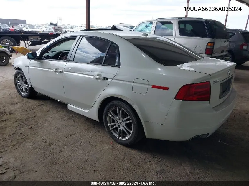 2006 Acura Tl VIN: 19UUA66236A035324 Lot: 40177750