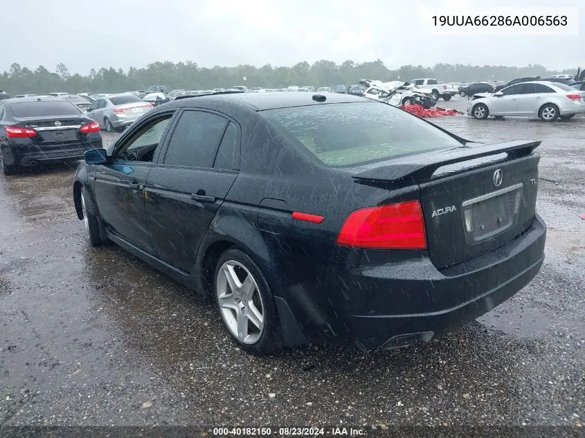 2006 Acura Tl VIN: 19UUA66286A006563 Lot: 40182150