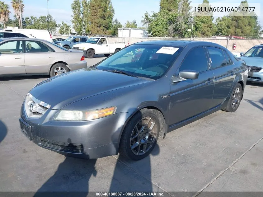 2006 Acura Tl VIN: 19UUA66216A014777 Lot: 40188537