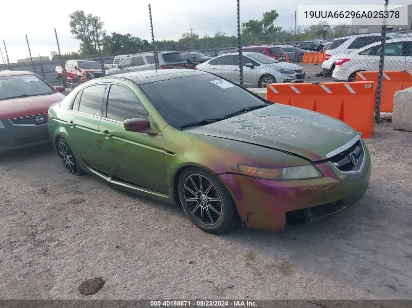 2006 Acura Tl VIN: 19UUA66296A025378 Lot: 40188871