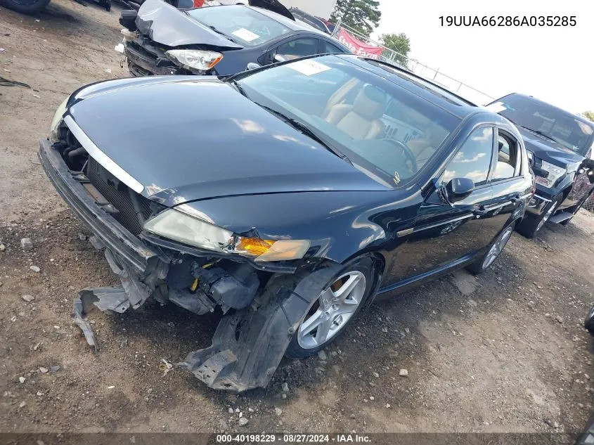 2006 Acura Tl VIN: 19UUA66286A035285 Lot: 40198229