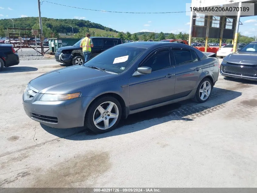 2006 Acura Tl VIN: 19UUA66206A070189 Lot: 40291726