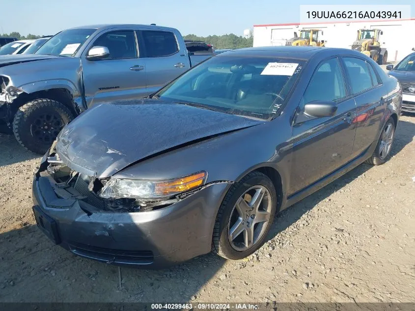 2006 Acura 3.2Tl VIN: 19UUA66216A043941 Lot: 40299463