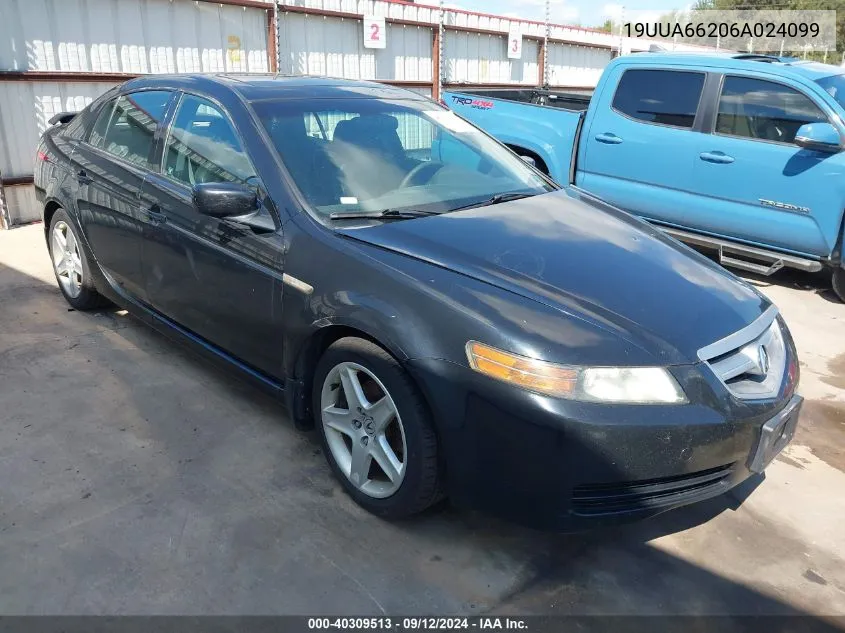 2006 Acura Tl VIN: 19UUA66206A024099 Lot: 40309513