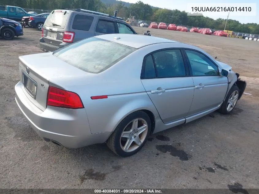 2006 Acura Tl VIN: 19UUA66216A014410 Lot: 40384031