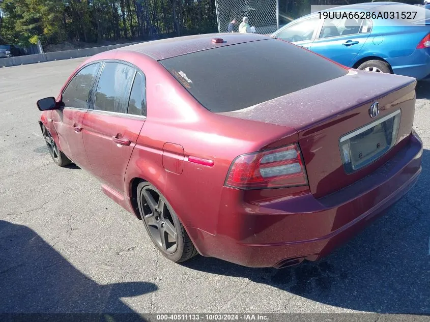 2006 Acura Tl VIN: 19UUA66286A031527 Lot: 40511133