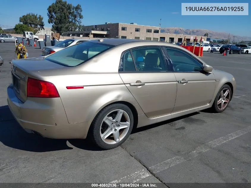 2006 Acura Tl VIN: 19UUA66276A019255 Lot: 40532136