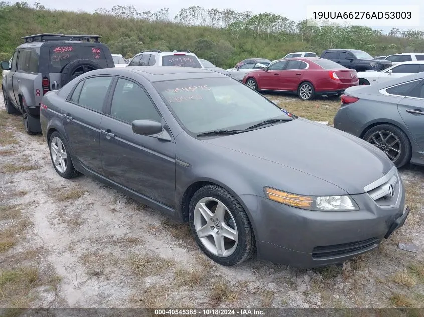 2006 Acura Tl VIN: 19UUA66276AD53003 Lot: 40545385