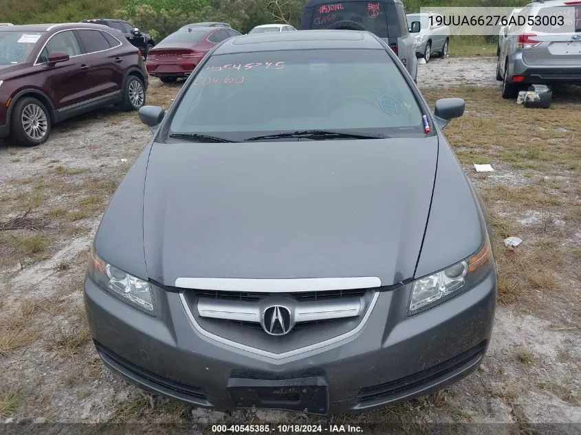 2006 Acura Tl VIN: 19UUA66276AD53003 Lot: 40545385