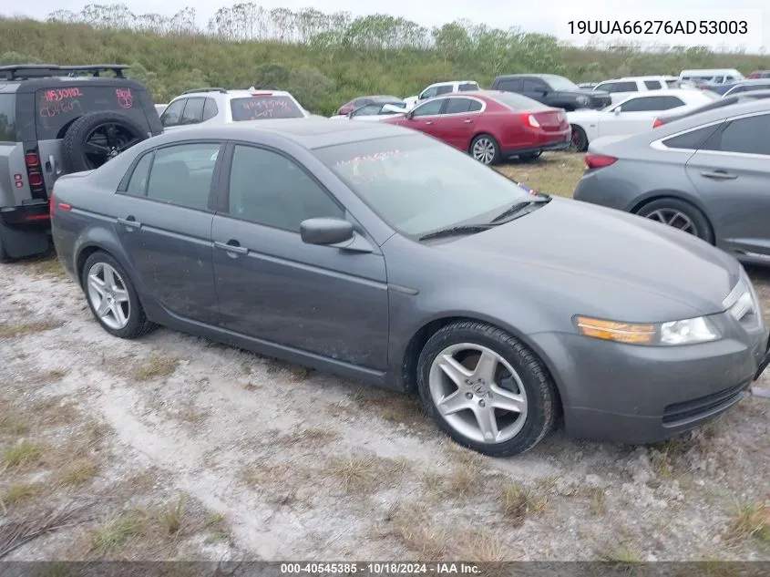 2006 Acura Tl VIN: 19UUA66276AD53003 Lot: 40545385