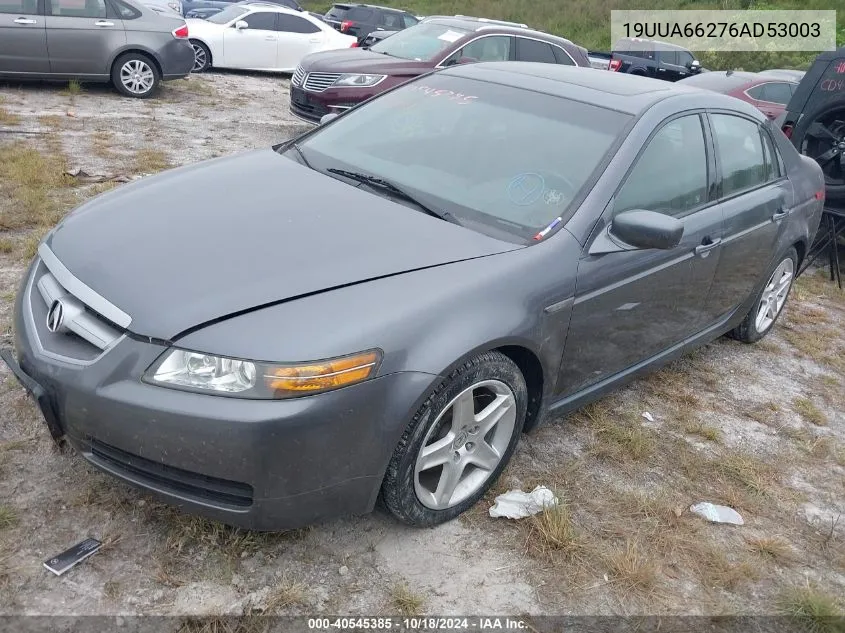 2006 Acura Tl VIN: 19UUA66276AD53003 Lot: 40545385