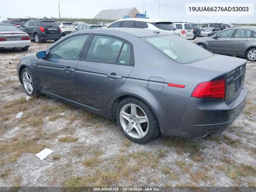 2006 Acura Tl VIN: 19UUA66276AD53003 Lot: 40545385