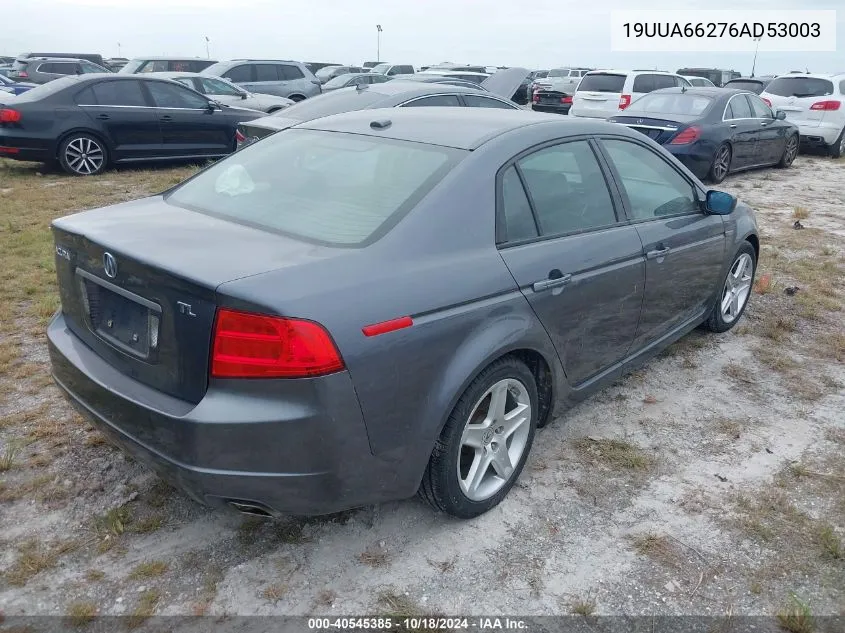 2006 Acura Tl VIN: 19UUA66276AD53003 Lot: 40545385