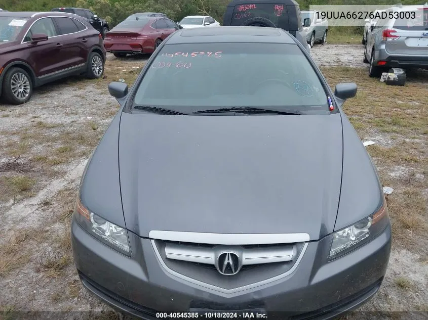 2006 Acura Tl VIN: 19UUA66276AD53003 Lot: 40545385