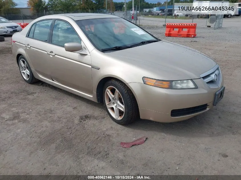 2006 Acura Tl VIN: 19UUA66266A045345 Lot: 40562146