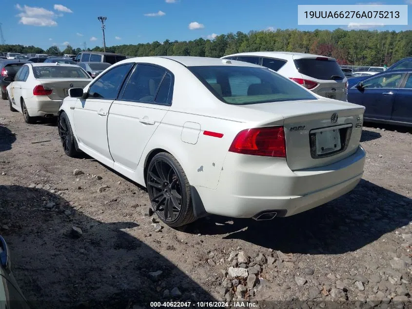 2006 Acura Tl VIN: 19UUA66276A075213 Lot: 40622047