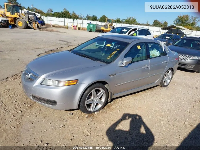 2006 Acura Tl VIN: 19UUA66206A052310 Lot: 40637445