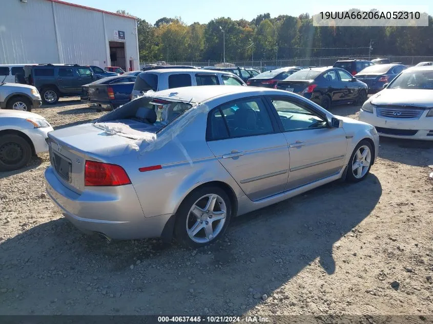 2006 Acura Tl VIN: 19UUA66206A052310 Lot: 40637445