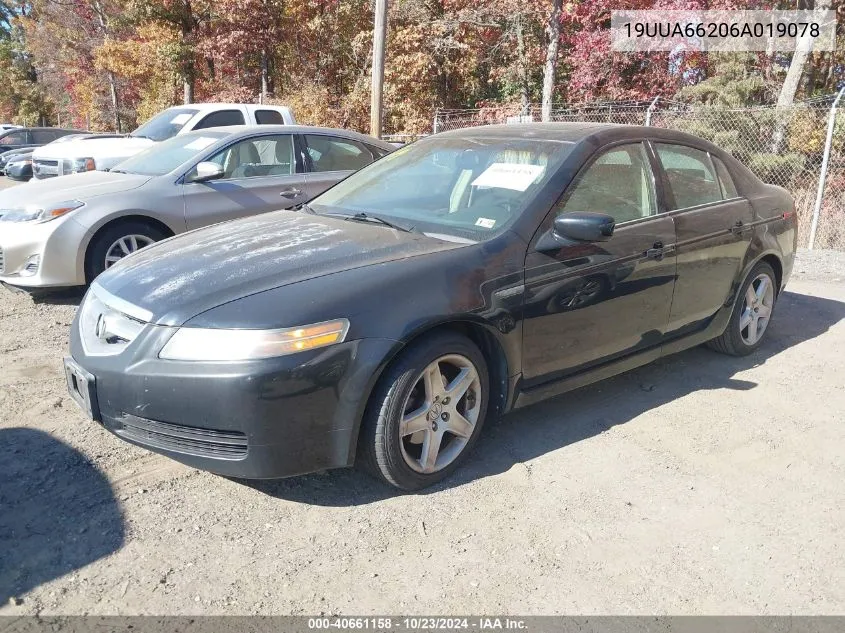 2006 Acura Tl VIN: 19UUA66206A019078 Lot: 40661158