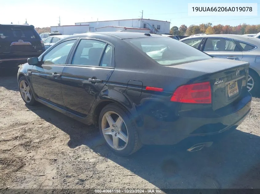 2006 Acura Tl VIN: 19UUA66206A019078 Lot: 40661158