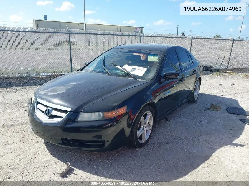 2006 Acura Tl VIN: 19UUA66226A074969 Lot: 40664821