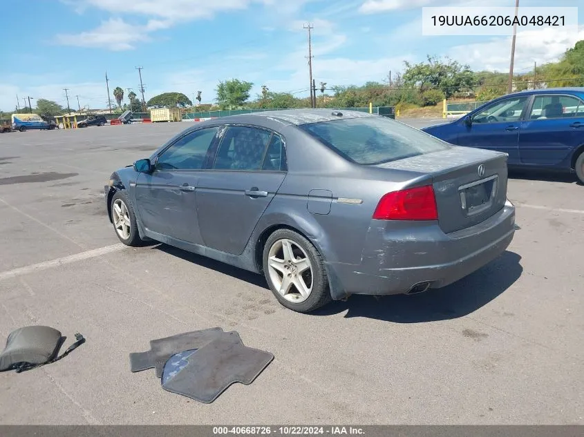 2006 Acura Tl VIN: 19UUA66206A048421 Lot: 40668726