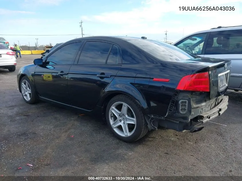 2006 Acura Tl VIN: 19UUA66256A043036 Lot: 40732633