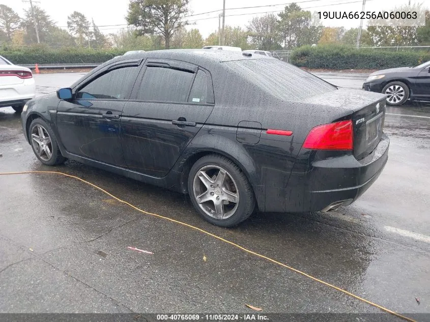 2006 Acura Tl VIN: 19UUA66256A060063 Lot: 40765069