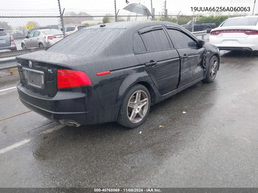 2006 Acura Tl VIN: 19UUA66256A060063 Lot: 40765069