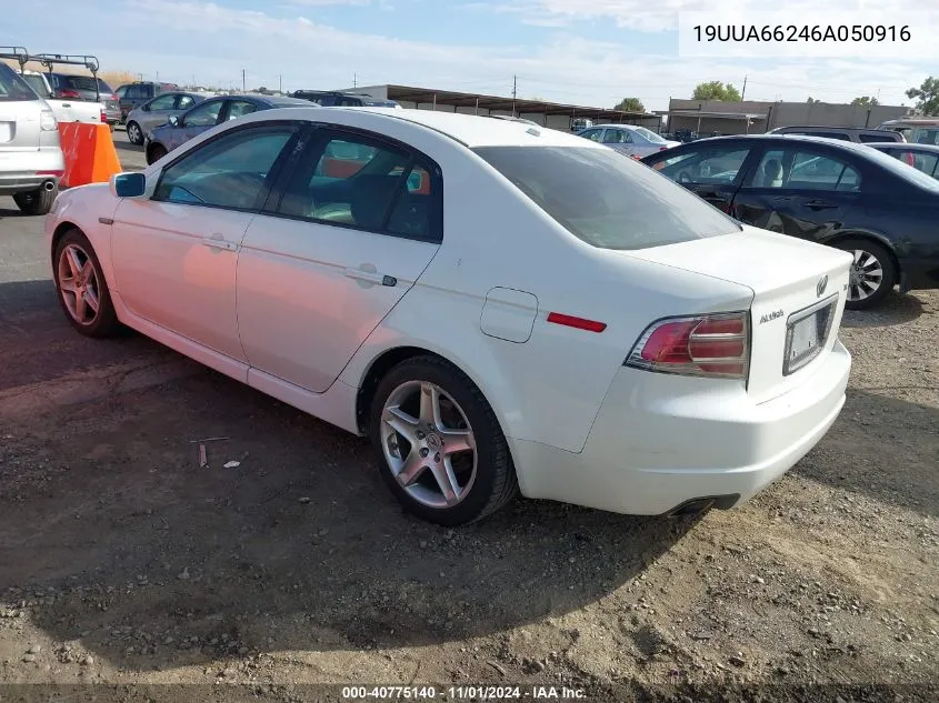 2006 Acura Tl VIN: 19UUA66246A050916 Lot: 40775140