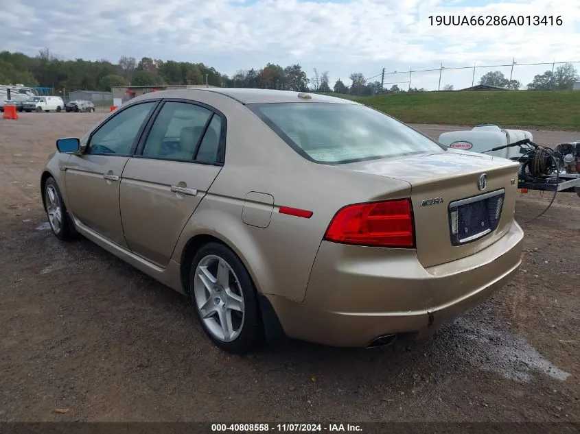 2006 Acura Tl VIN: 19UUA66286A013416 Lot: 40808558