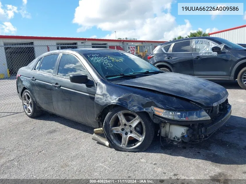 2006 Acura Tl VIN: 19UUA66226A009586 Lot: 40828411