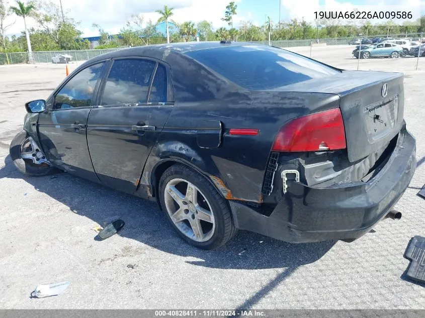 2006 Acura Tl VIN: 19UUA66226A009586 Lot: 40828411