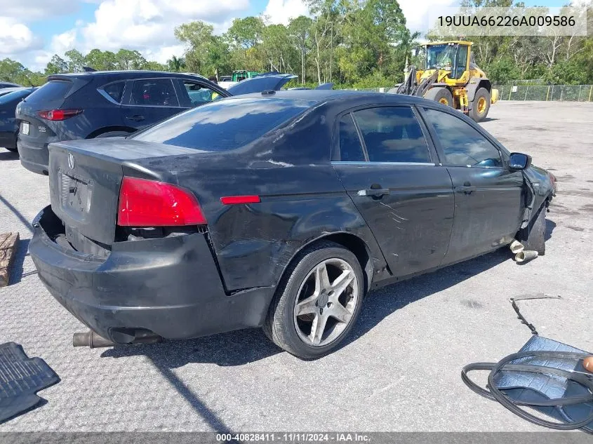 2006 Acura Tl VIN: 19UUA66226A009586 Lot: 40828411