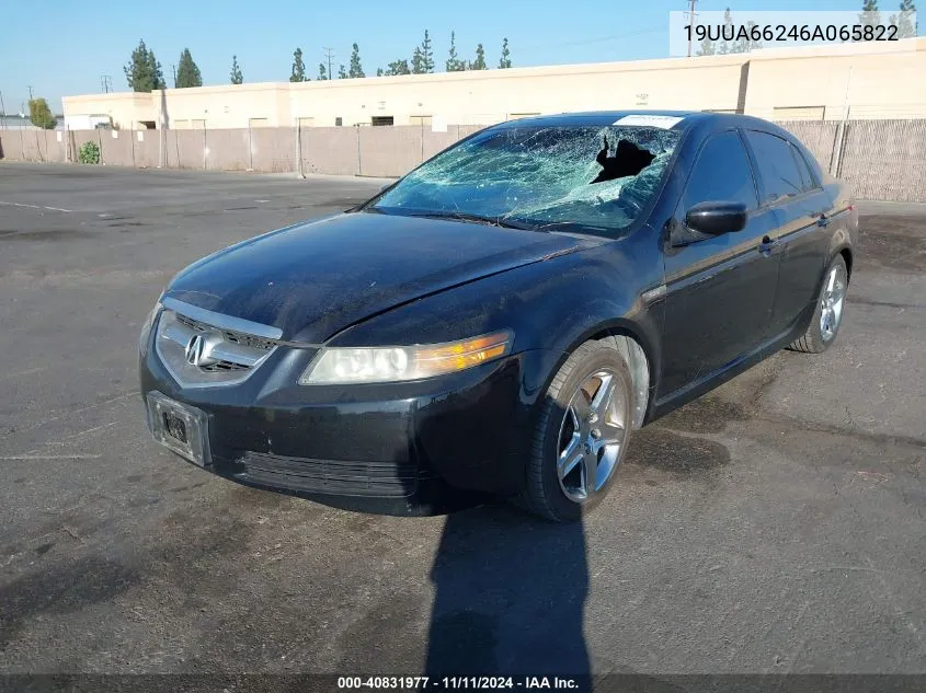 2006 Acura 3.2Tl VIN: 19UUA66246A065822 Lot: 40831977