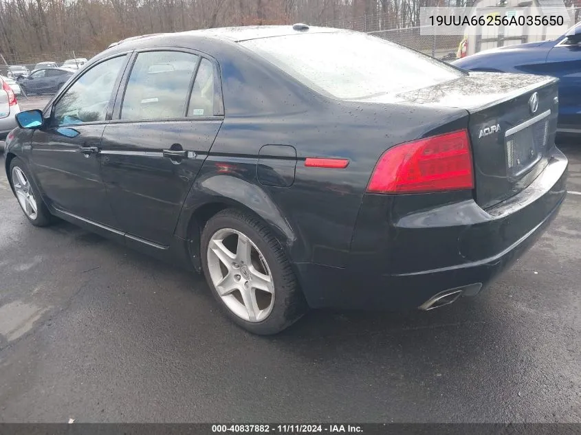 2006 Acura Tl VIN: 19UUA66256A035650 Lot: 40837882