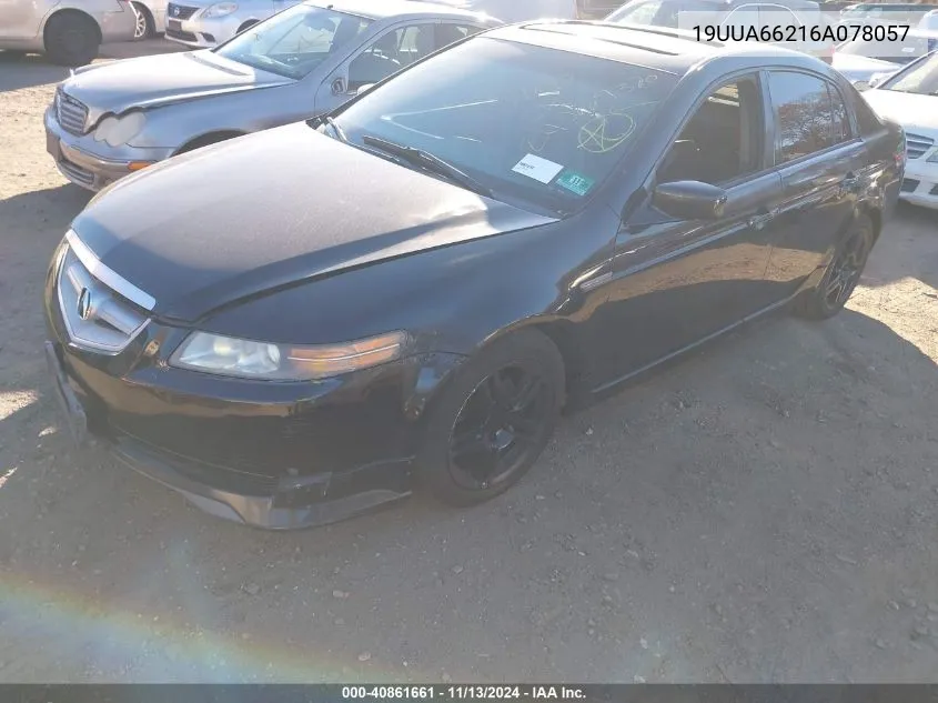 2006 Acura Tl VIN: 19UUA66216A078057 Lot: 40861661