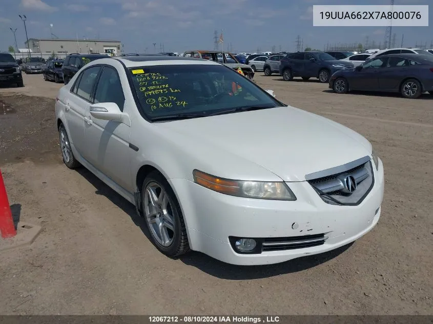 2007 Acura Tl VIN: 19UUA662X7A800076 Lot: 12067212