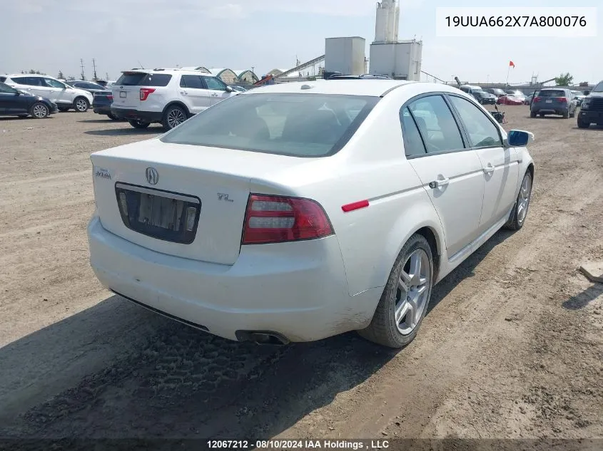 2007 Acura Tl VIN: 19UUA662X7A800076 Lot: 12067212