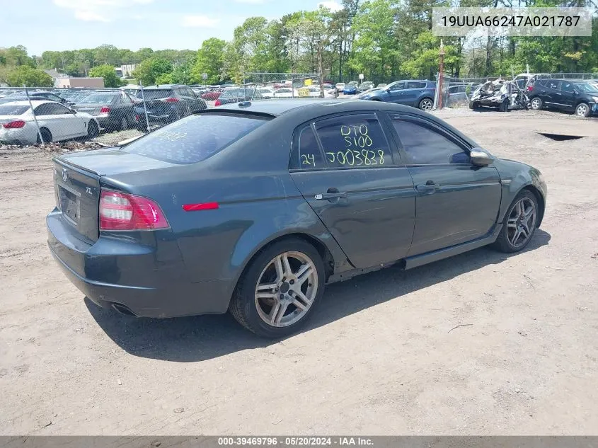 2007 Acura Tl 3.2 VIN: 19UUA66247A021787 Lot: 39469796